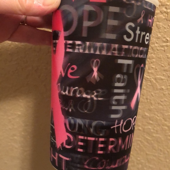 NWOT Sports Tissues LLC 3D Breast Cancer Awareness Plastic Tumblers.  Set of 4. - Picture 6 of 10